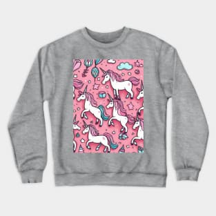 pink unicorns pattern gift ideas for all Crewneck Sweatshirt